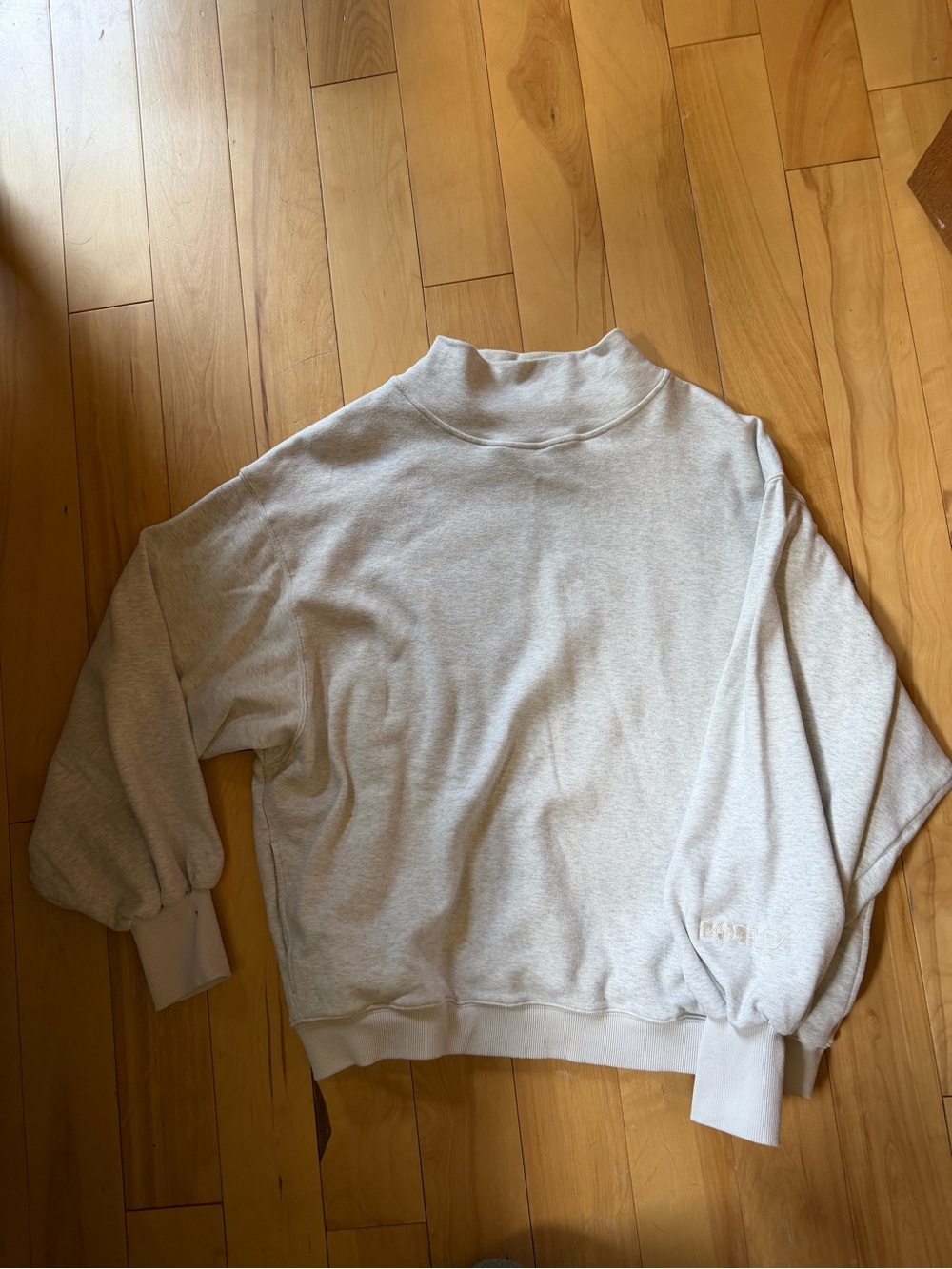 POPFLEX Ooey Gooey Mockneck Sweatshirt Light Heather Grey Cozy Pullover